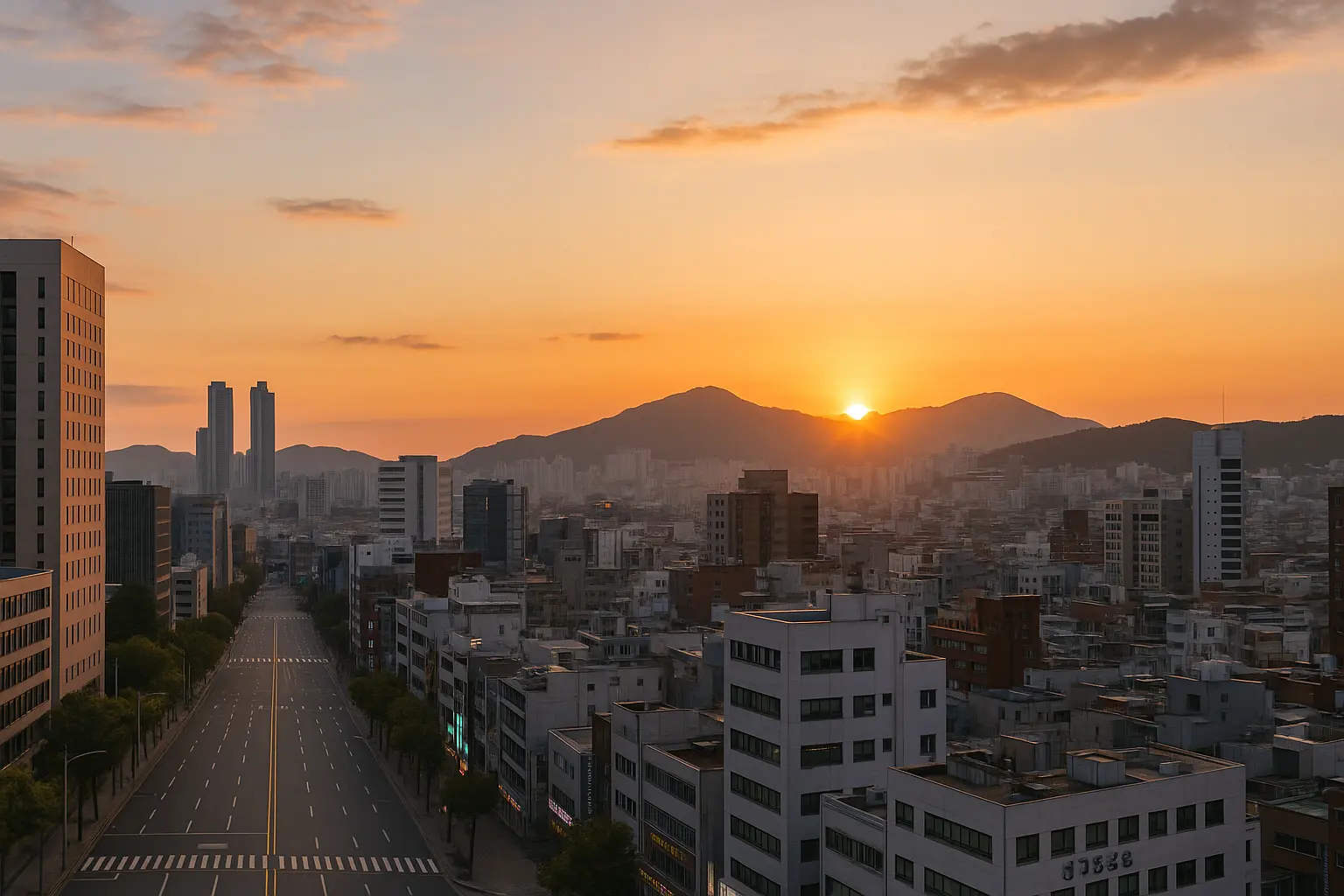 부산 도시 배경